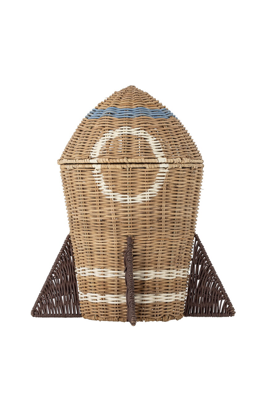 Cos cu capac, Bloomingville, Space, 31x35 cm, ratan, natural - imagine 6